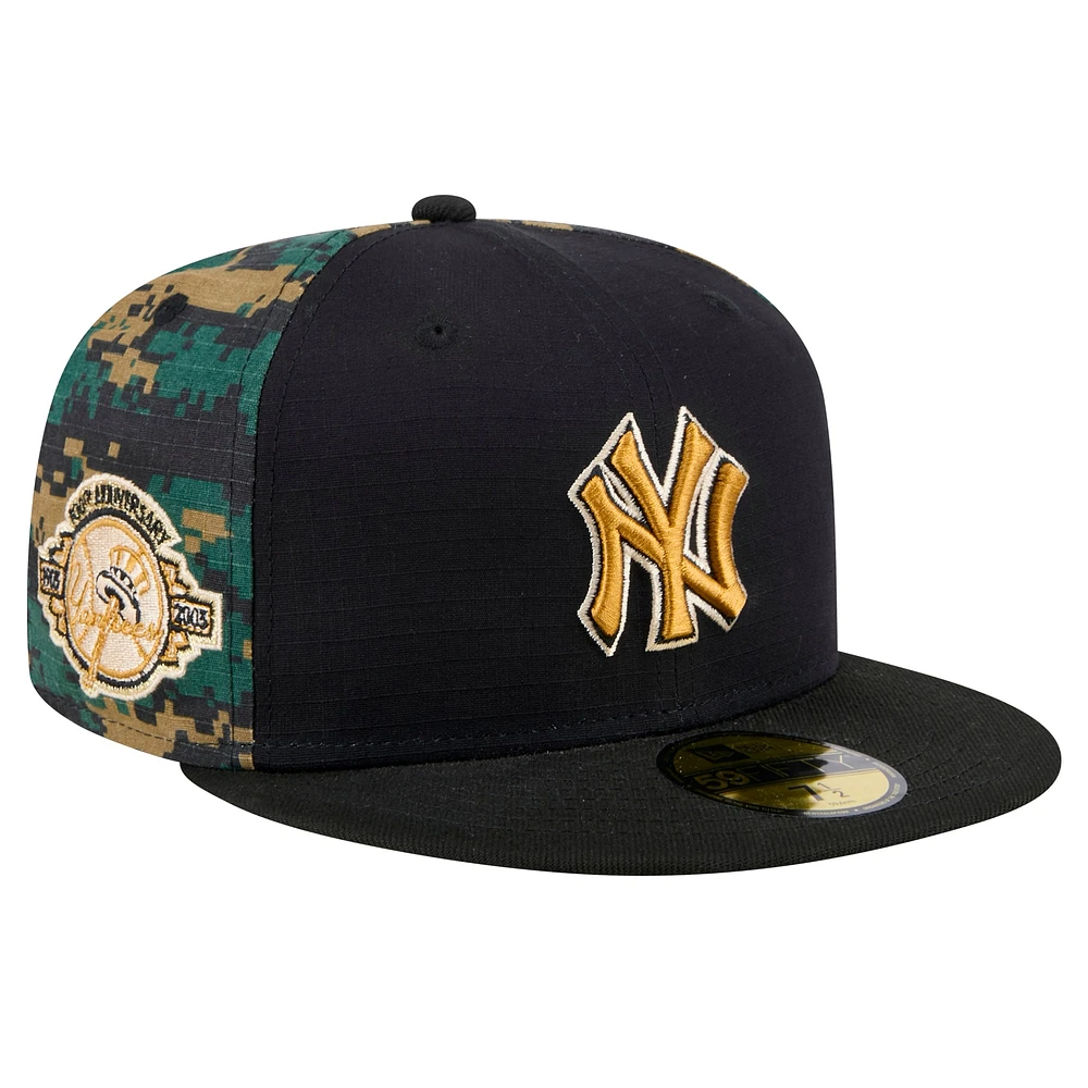 Casquette ajustée 59FIFTY Digi Camo New Era pour homme, motif York Yankees, noire