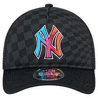 Casquette ajustable New Era New York Yankees 9FORTY A-Frame M-Crown Trucker pour homme noire