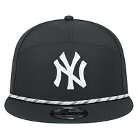 Men's New Era  Black New York Yankees Laser Cut 9FIFTY Snapback Hat