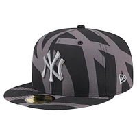 Casquette ajustée 59FIFTY noire avec logo Fracture des New York Yankees pour hommes Era