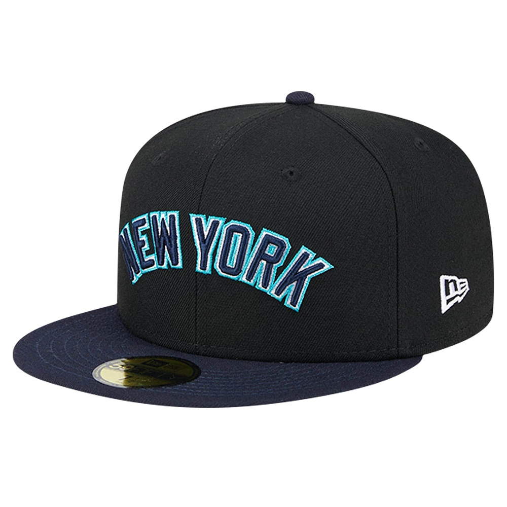 Men's New Era Black York Yankees  Retro Spring Training 59FIFTY Fitted Hat