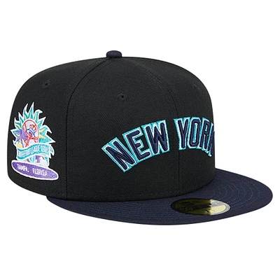 Men's New Era Black York Yankees  Retro Spring Training 59FIFTY Fitted Hat