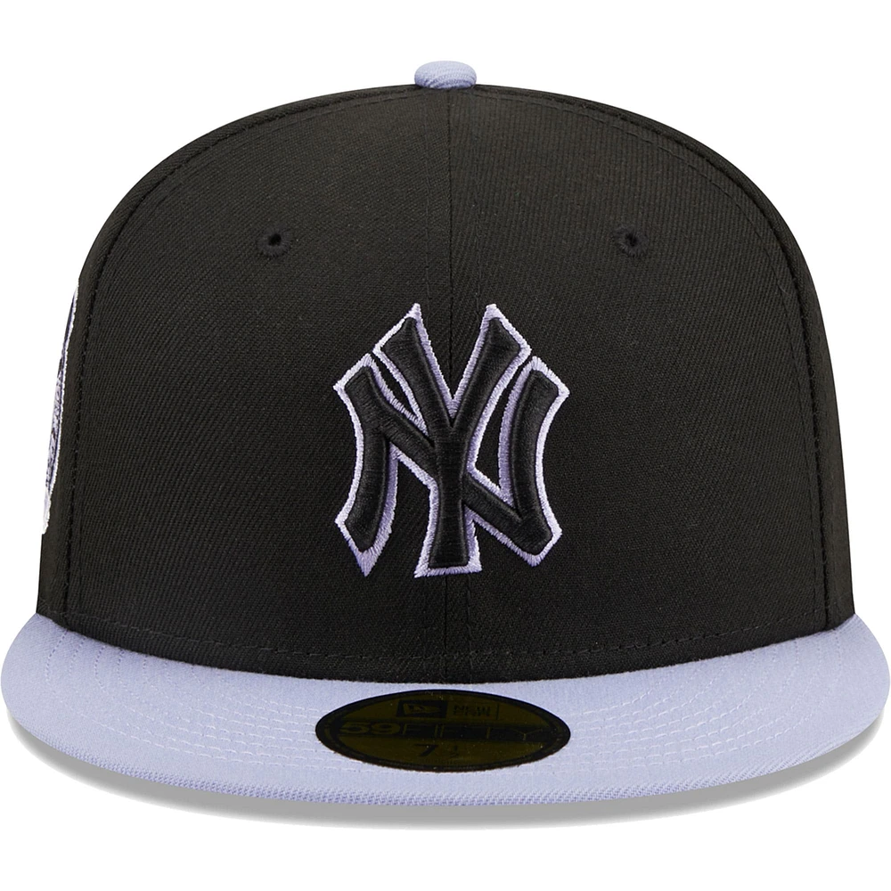 Casquette ajustée 59FIFTY New Era noire pour homme avec écusson sur le côté des York Yankees