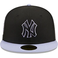 Casquette ajustée 59FIFTY New Era noire pour homme avec écusson sur le côté des York Yankees