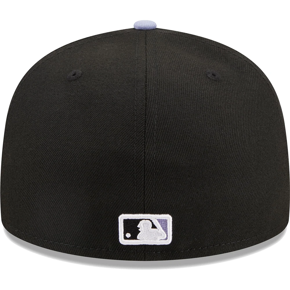 Casquette ajustée 59FIFTY New Era noire pour homme avec écusson sur le côté des York Yankees