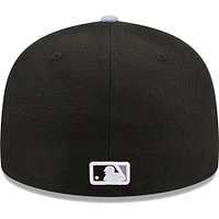 Casquette ajustée 59FIFTY New Era noire pour homme avec écusson sur le côté des York Yankees