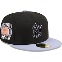 Casquette ajustée 59FIFTY New Era noire pour homme avec écusson sur le côté des York Yankees