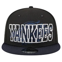 Casquette Snapback 9FIFTY Splatter New Era bleu marine pour homme des Yankees de New York