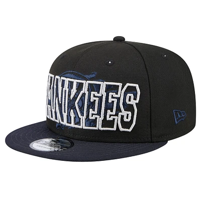 Casquette Snapback 9FIFTY Splatter New Era bleu marine pour homme des Yankees de New York