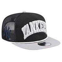 Casquette de golfeur en mesh New Era New York Yankees Throwback pour hommes, noir/gris