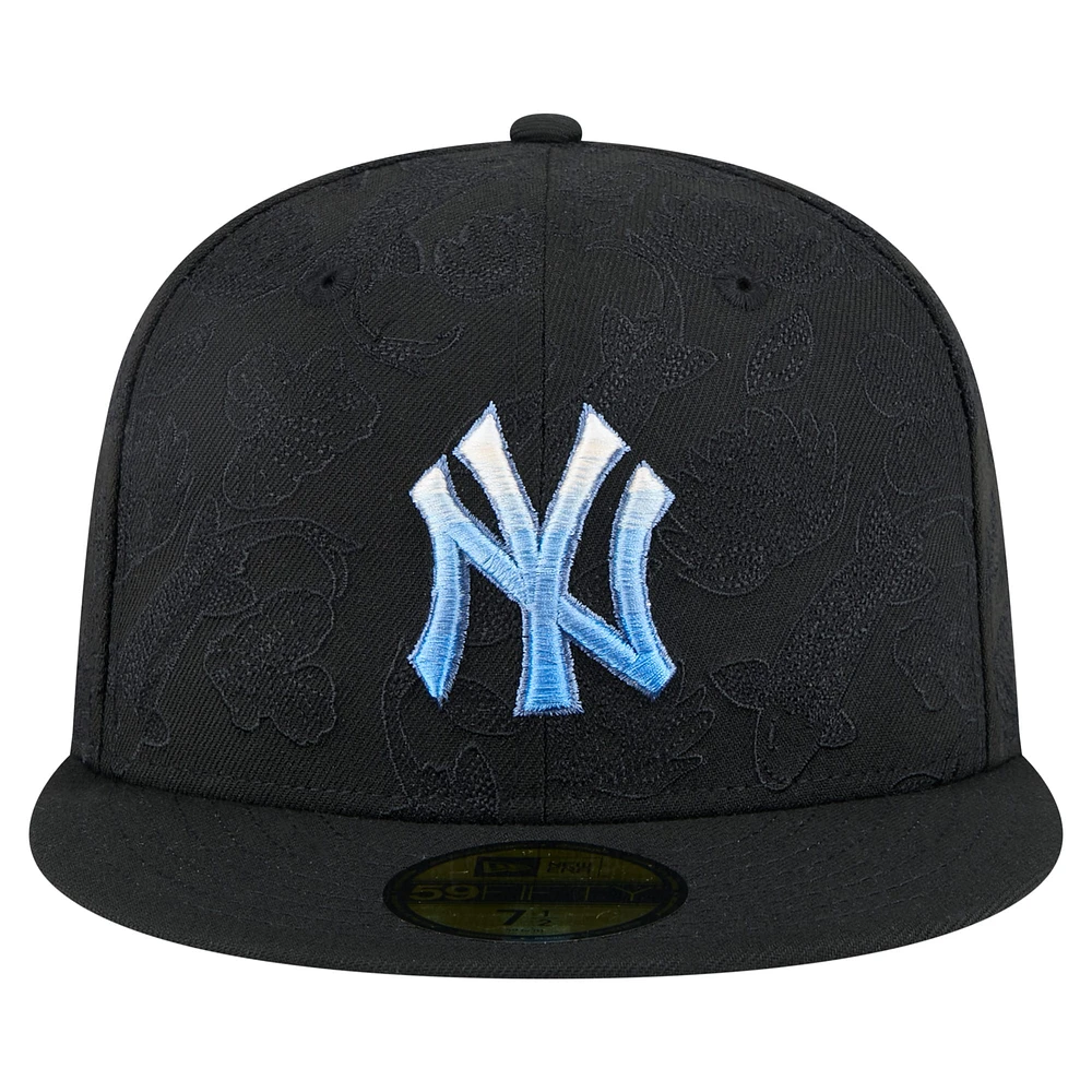 Casquette ajustée New Era 59FIFTY noire des Yankees de York pour homme