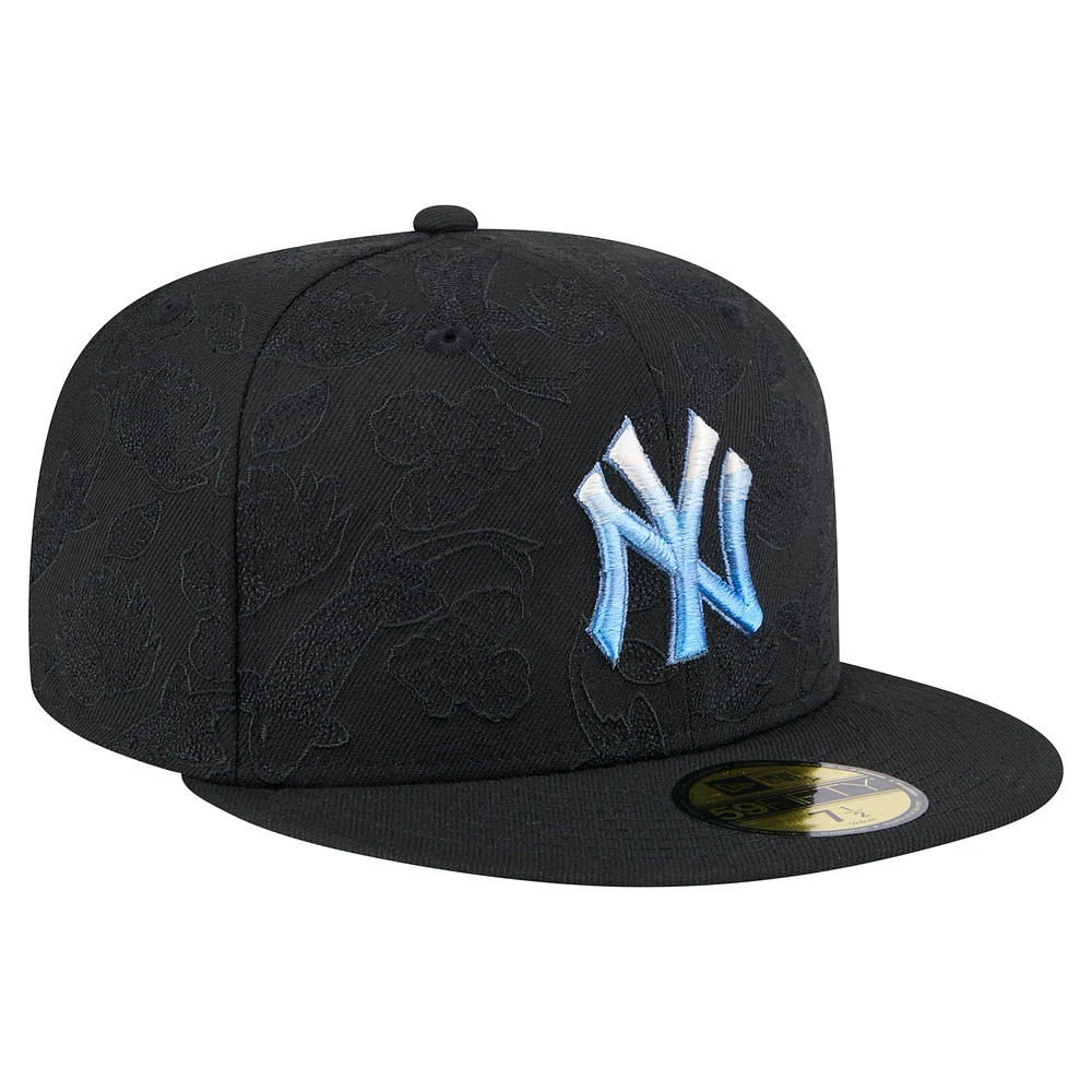 Casquette ajustée New Era 59FIFTY noire des Yankees de York pour homme