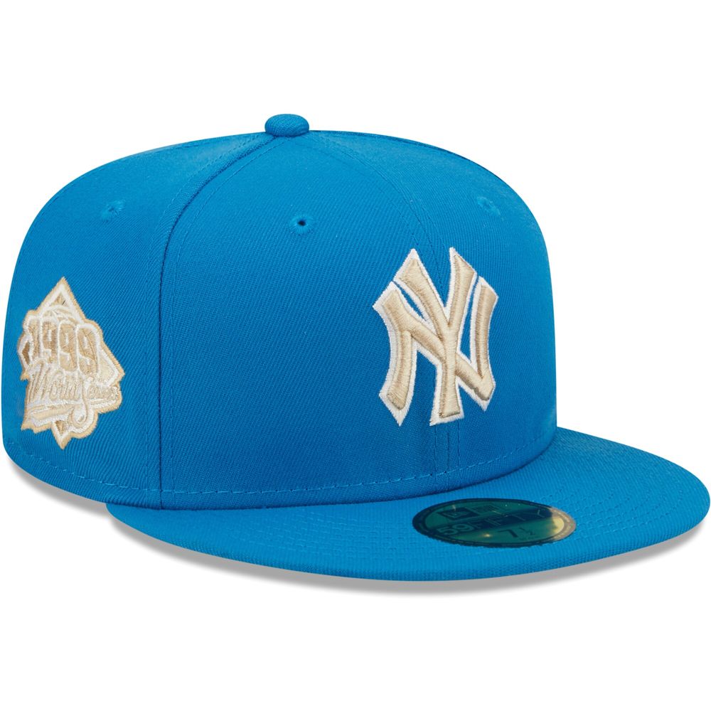 NEW: NEW ERA 59 FIFTY NEW YORK YANKEES WORLD SERIES PINK BLUE FITTED HAT