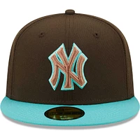 Casquette ajustée 59FIFTY New York Yankees Walnut Mint Era pour homme, marron/menthe