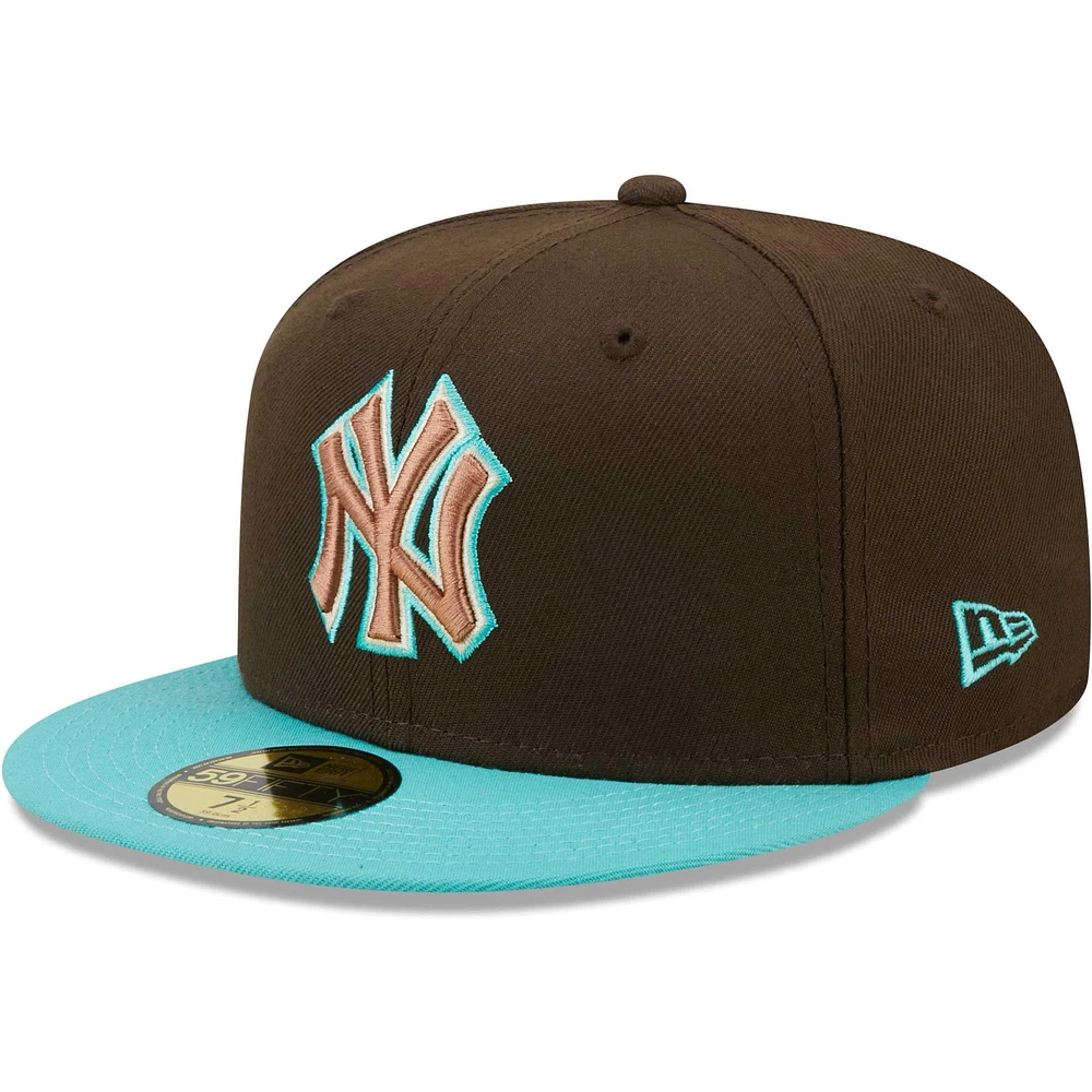 Casquette ajustée 59FIFTY New York Yankees Walnut Mint Era pour homme, marron/menthe