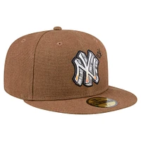 Men's New Era  Brown York Yankees Logo Scribble 59FIFTY Fitted Hat