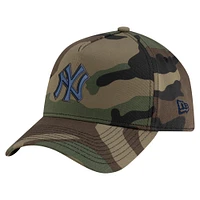 Men's New Era Camo New York Yankees Woodland Team Pop 9FORTY A-Frame Adjustable Hat