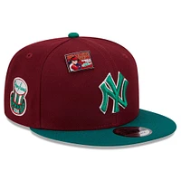 Casquette Snapback 9FIFTY New Era Cardinal/Vert New York Yankees Strawberry Big League Chew Flavor Pack pour hommes