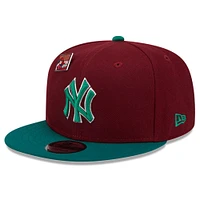 Men's New Era Cardinal/Green New York Yankees Strawberry Big League Chew Flavor Pack 9FIFTY Snapback Hat