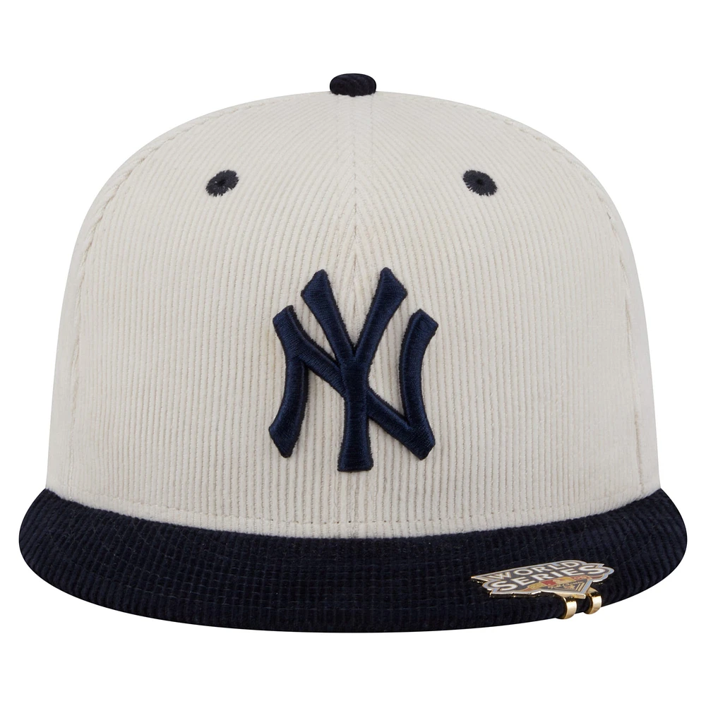 Men's New Era Cream/Navy York Yankees Two-Tone Corduroy 59FIFTY Fitted Hat