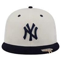 Men's New Era Cream/Navy York Yankees Two-Tone Corduroy 59FIFTY Fitted Hat