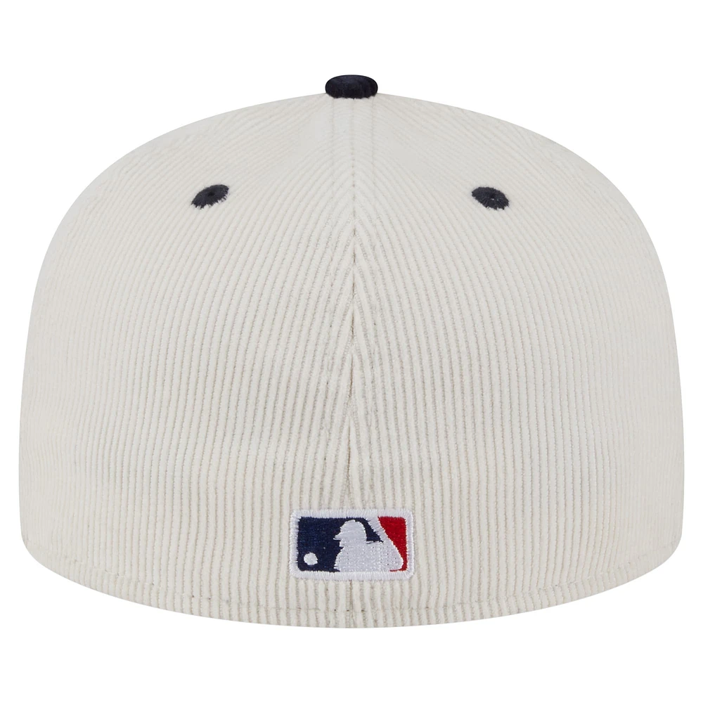 Men's New Era Cream/Navy York Yankees Two-Tone Corduroy 59FIFTY Fitted Hat