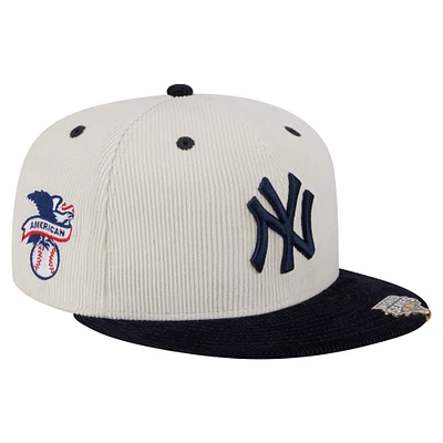 Men's New Era Cream/Navy York Yankees Two-Tone Corduroy 59FIFTY Fitted Hat