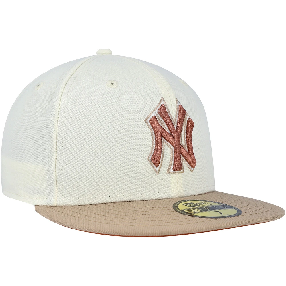 Casquette ajustée 59FIFTY New Era pour homme des York Yankees Chrome Camel Rust Undervisor