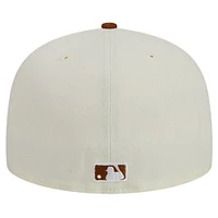 Casquette ajustée 59FIFTY crème en velours côtelé chromé New Era pour hommes des Yankees de York