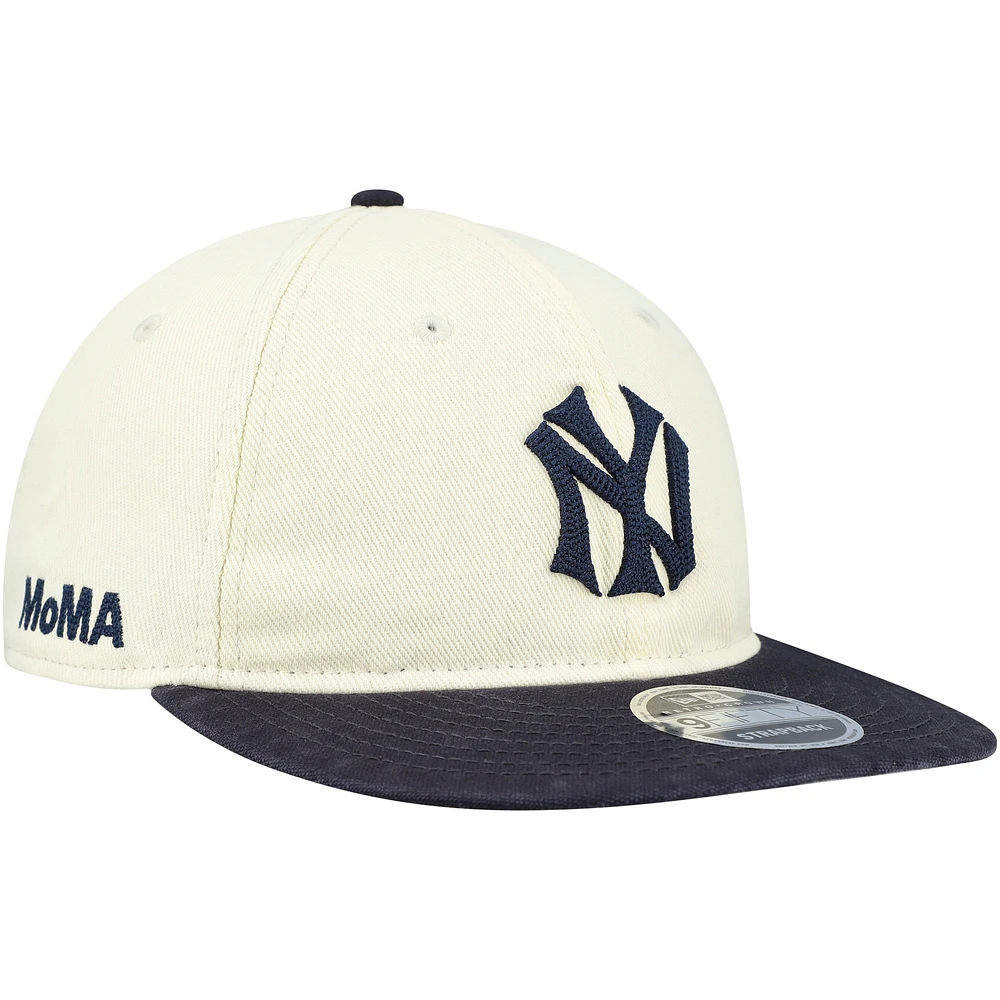 Men's New Era Cream New York Yankees MoMA Retro Crown 9FIFTY Adjustable Hat