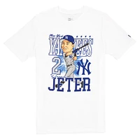 T-shirt caricature blanc New Era Derek Jeter pour hommes des Yankees de York