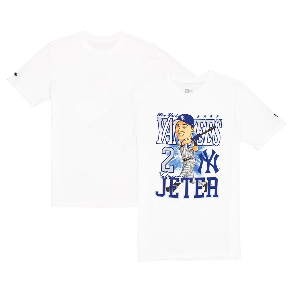 Men's New Era Derek Jeter White York Yankees Caricature T-Shirt