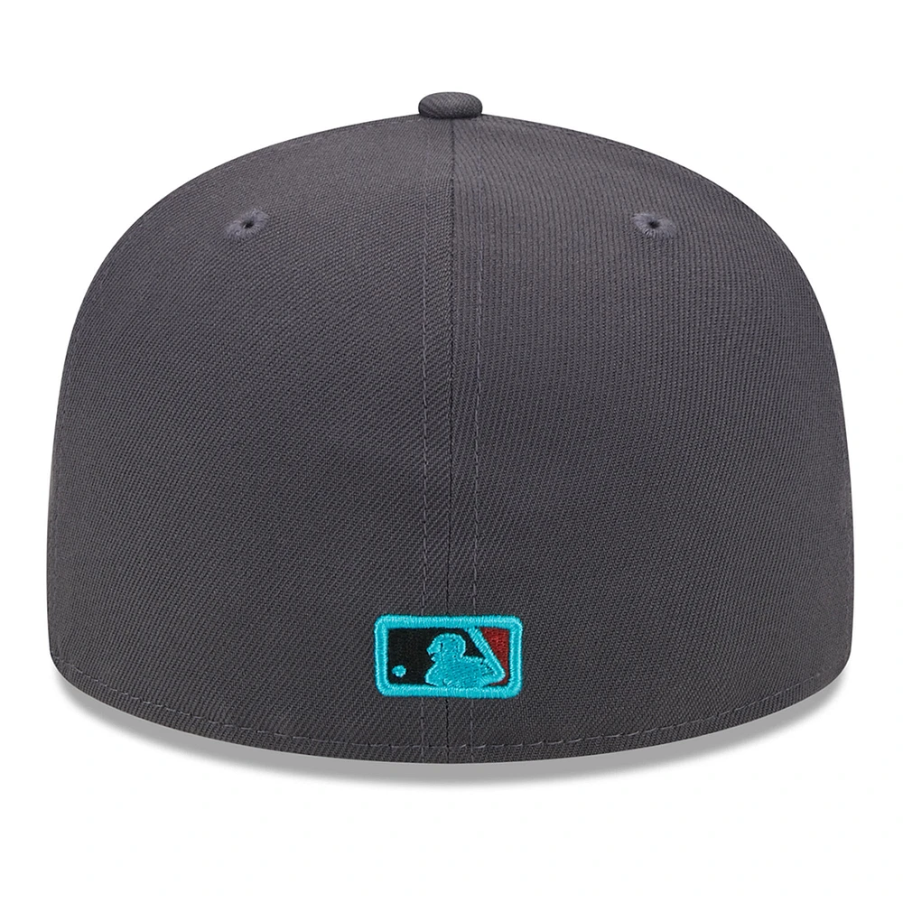 Casquette ajustée 59FIFTY avec sous-visière imprimée New York Yankees Graphite Era pour homme