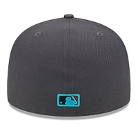 Casquette ajustée 59FIFTY avec sous-visière imprimée New York Yankees Graphite Era pour homme