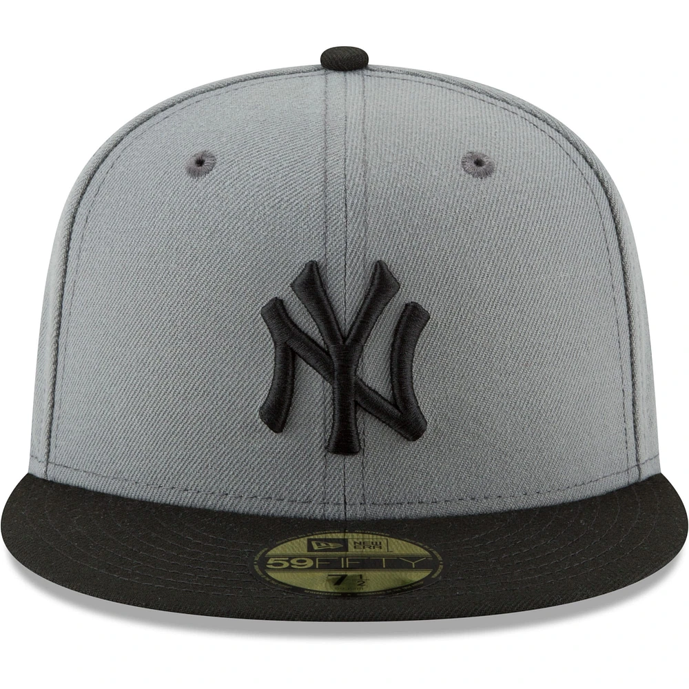 Men's New Era Gray/Black York Yankees Two-Tone 59FIFTY Fitted Hat