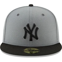 Men's New Era Gray/Black York Yankees Two-Tone 59FIFTY Fitted Hat