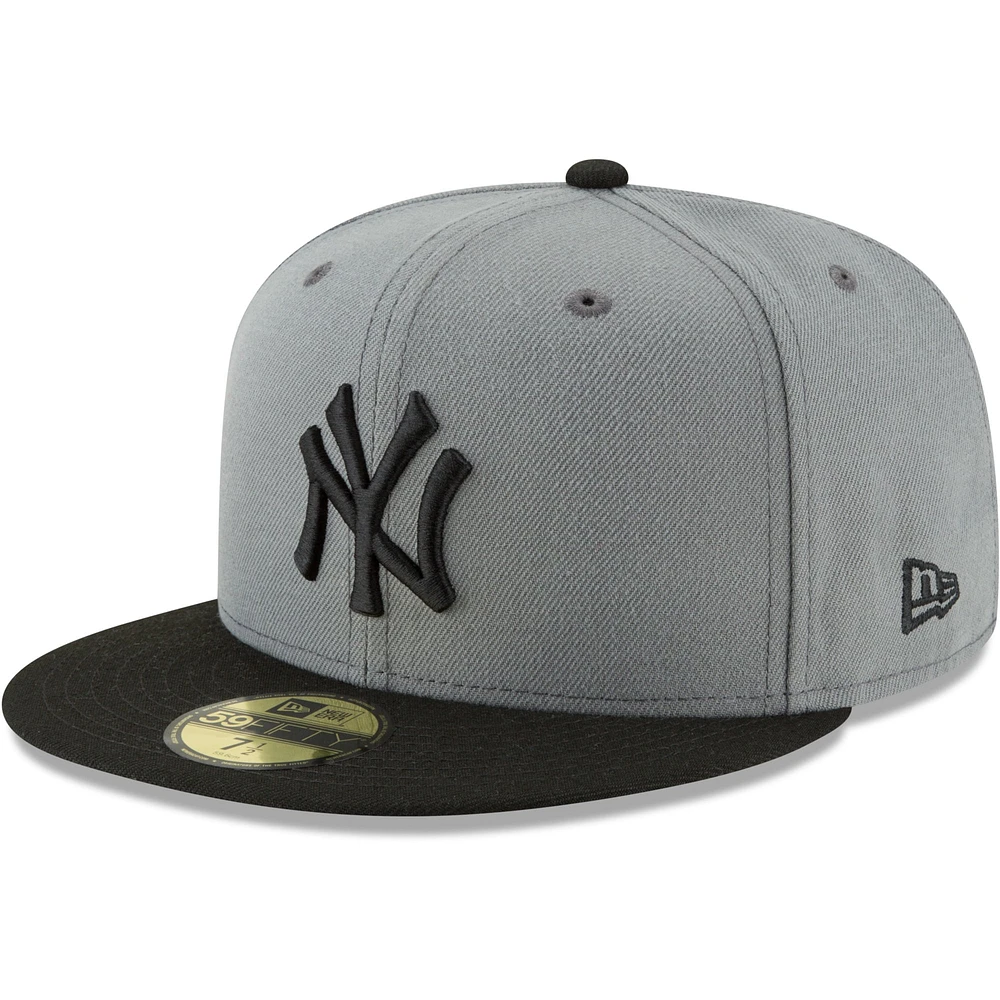 Men's New Era Gray/Black York Yankees Two-Tone 59FIFTY Fitted Hat