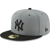 Men's New Era Gray/Black York Yankees Two-Tone 59FIFTY Fitted Hat