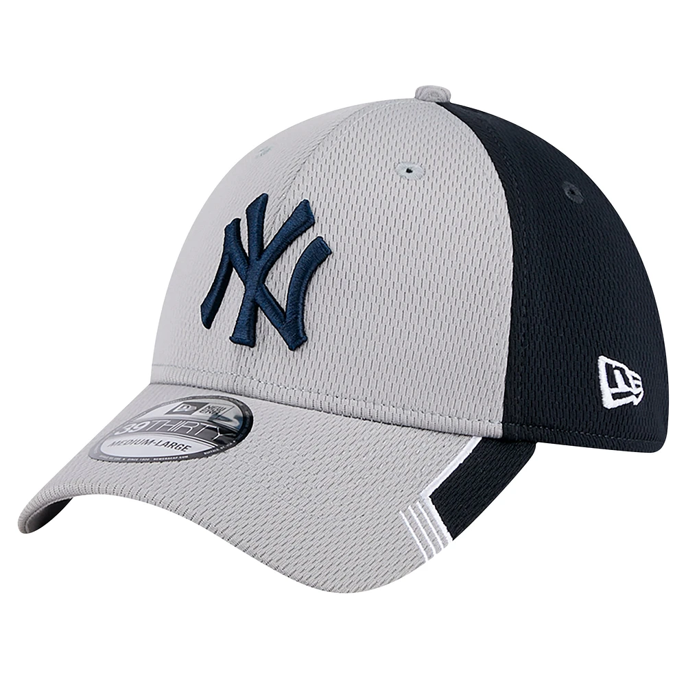 Casquette flexible 39THIRTY New Era pour hommes, gris/bleu marine, garniture à visière, York Yankees