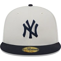 Men's New Era Gray/Navy York Yankees World Class Back Patch 59FIFTY Fitted Hat