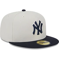 Men's New Era Gray/Navy York Yankees World Class Back Patch 59FIFTY Fitted Hat