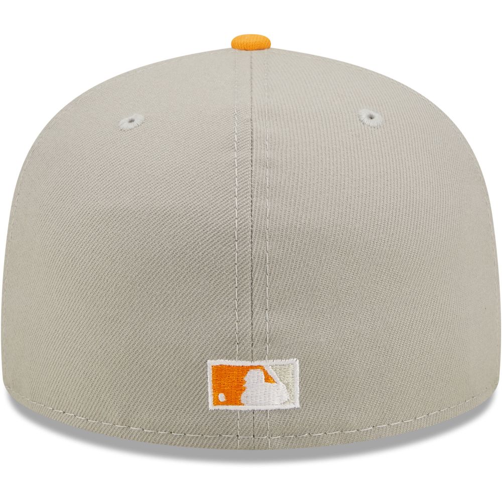 Men's New Era Gray/Orange New York Yankees 2009 World Series Cooperstown  Collection Undervisor 59FIFTY Fitted Hat