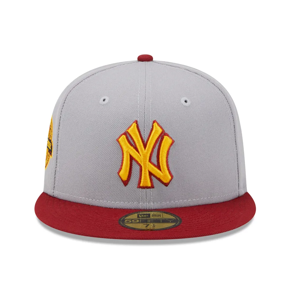 Casquette ajustée 59FIFTY gris/rouge des New York Yankees World Series Champions bleu marine avec sous-visière pour homme Era