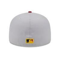 Casquette ajustée 59FIFTY gris/rouge des New York Yankees World Series Champions bleu marine avec sous-visière pour homme Era