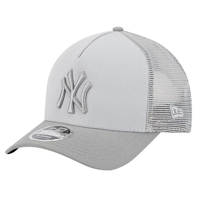 Men's New Era Gray New York Yankees Color Pack A-Frame 9FORTY Trucker Adjustable Hat
