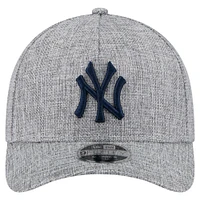 Casquette ajustable New Era 9FORTY grise en coton tissé M-Crown A-Frame pour homme des Yankees de New York