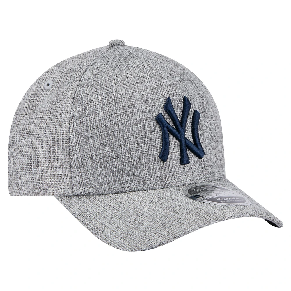 Casquette ajustable New Era 9FORTY grise en coton tissé M-Crown A-Frame pour homme des Yankees de New York