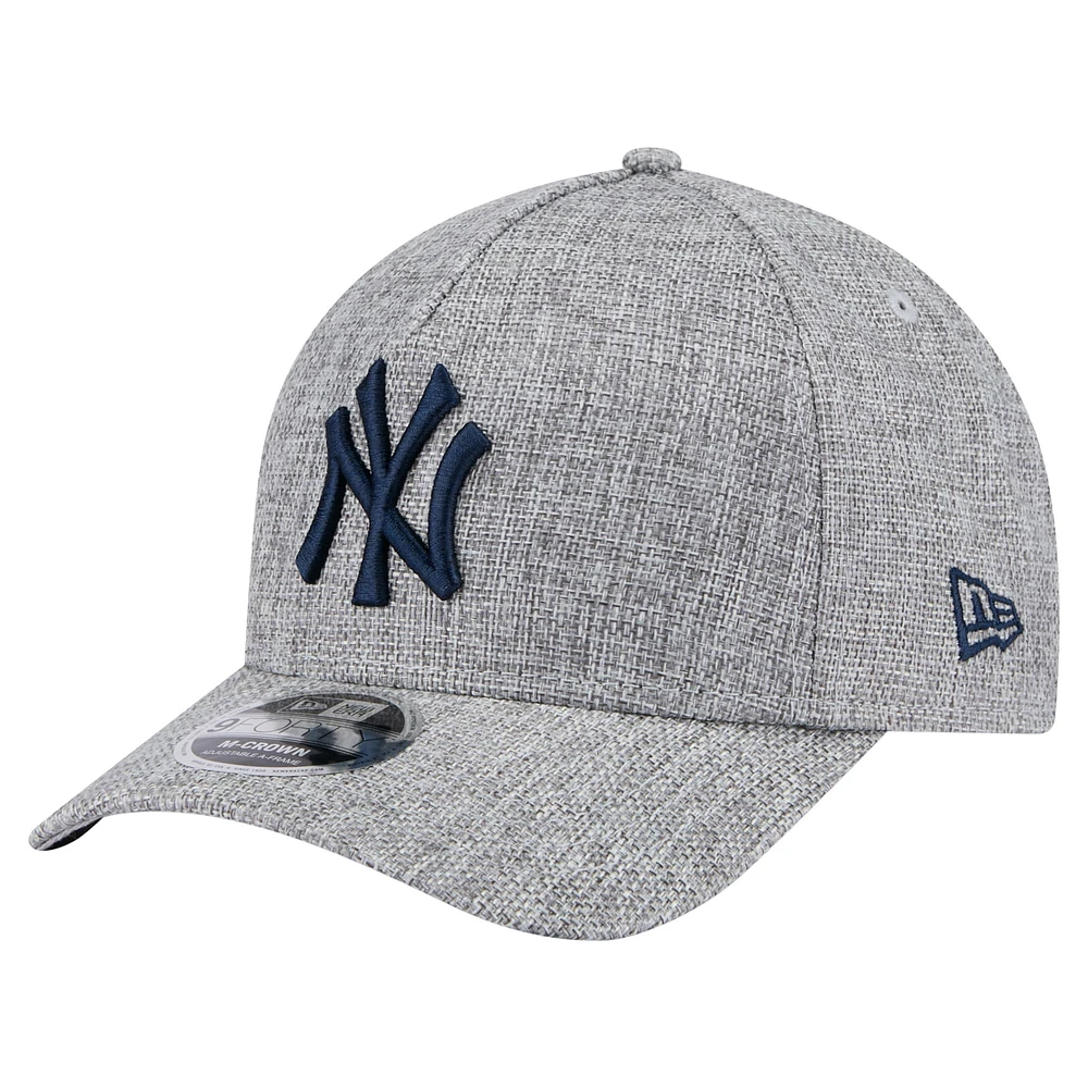 Casquette ajustable New Era 9FORTY grise en coton tissé M-Crown A-Frame pour homme des Yankees de New York