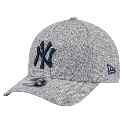 Casquette ajustable New Era 9FORTY grise en coton tissé M-Crown A-Frame pour homme des Yankees de New York