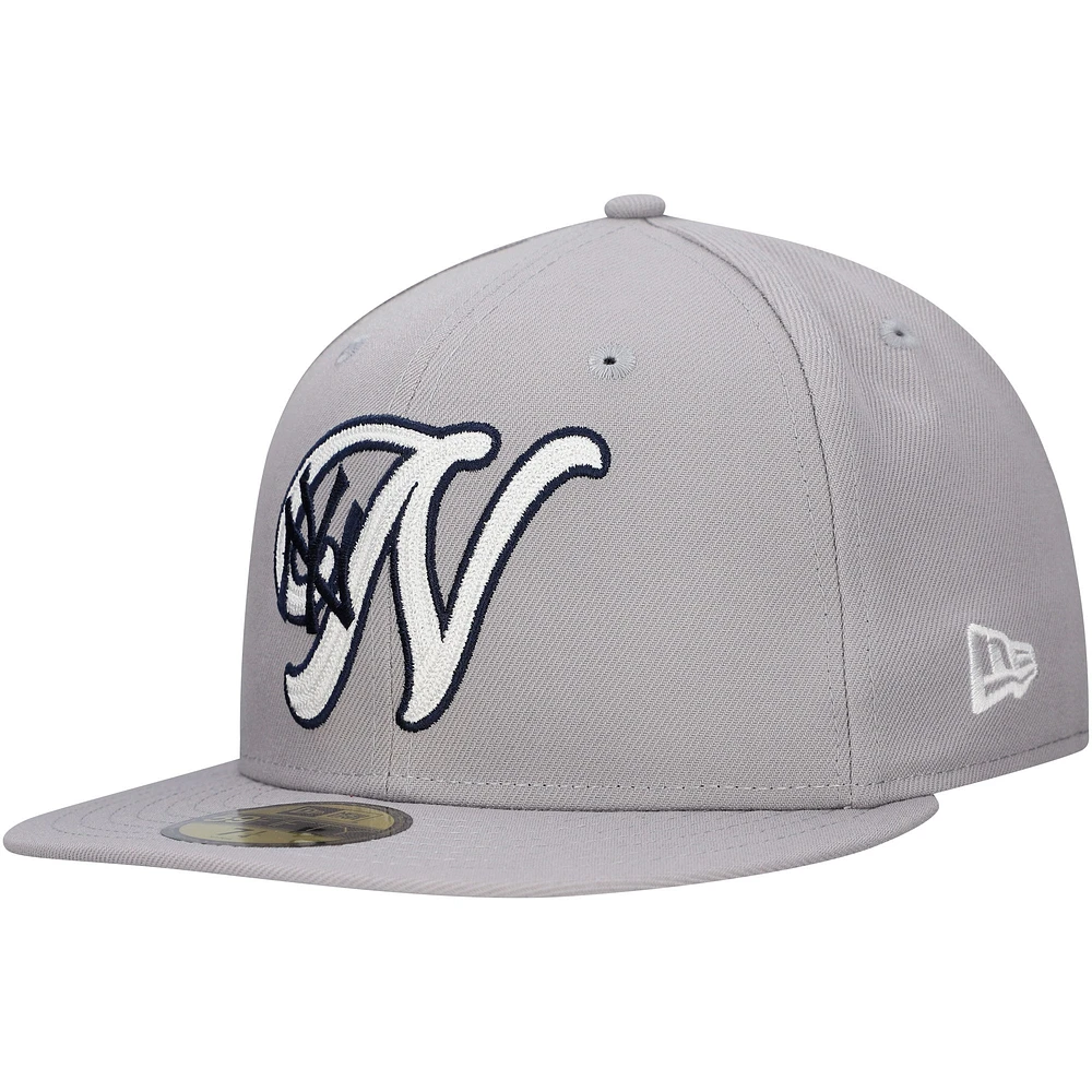 Casquette ajustée New Era 59FIFTY Duo Logo 2.0 des Yankees de York pour homme, grise